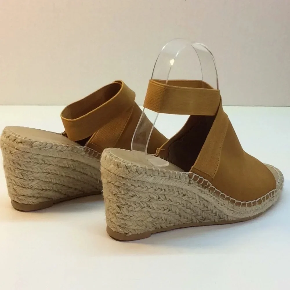 Adrienne Vittadini Rust Suede Espadrille Wedge